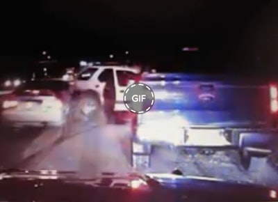 A vehicle on an icy road nearly hit a Minnesota deputy.