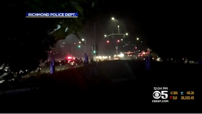 The car reportedly sped off, leaving the injured Richmond, CA, officer in the middle of the road.