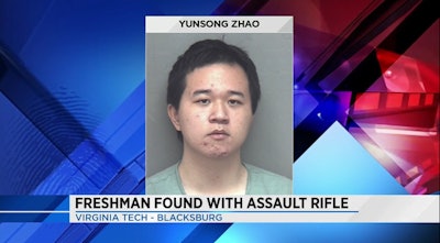 Virginia Tech police arrested 19-year-old Yunsong Zhao on Monday.