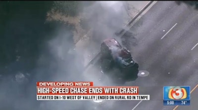 Suspect crashes at end of high-speed chase in Arizona.