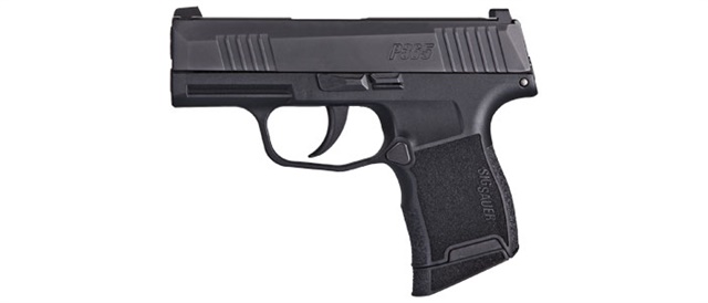 SIG's P365 is small but it packs a lot of firepower. This 9mm, striker-fired pistol features a modified double-stack magazine that holds 10 rounds in both the flush-fit and extended versions.