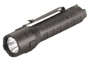 The Streamlight PolyTac X features 600 lumens and can be powered by CR123A batteries or a Streamlight rechargeable battery.