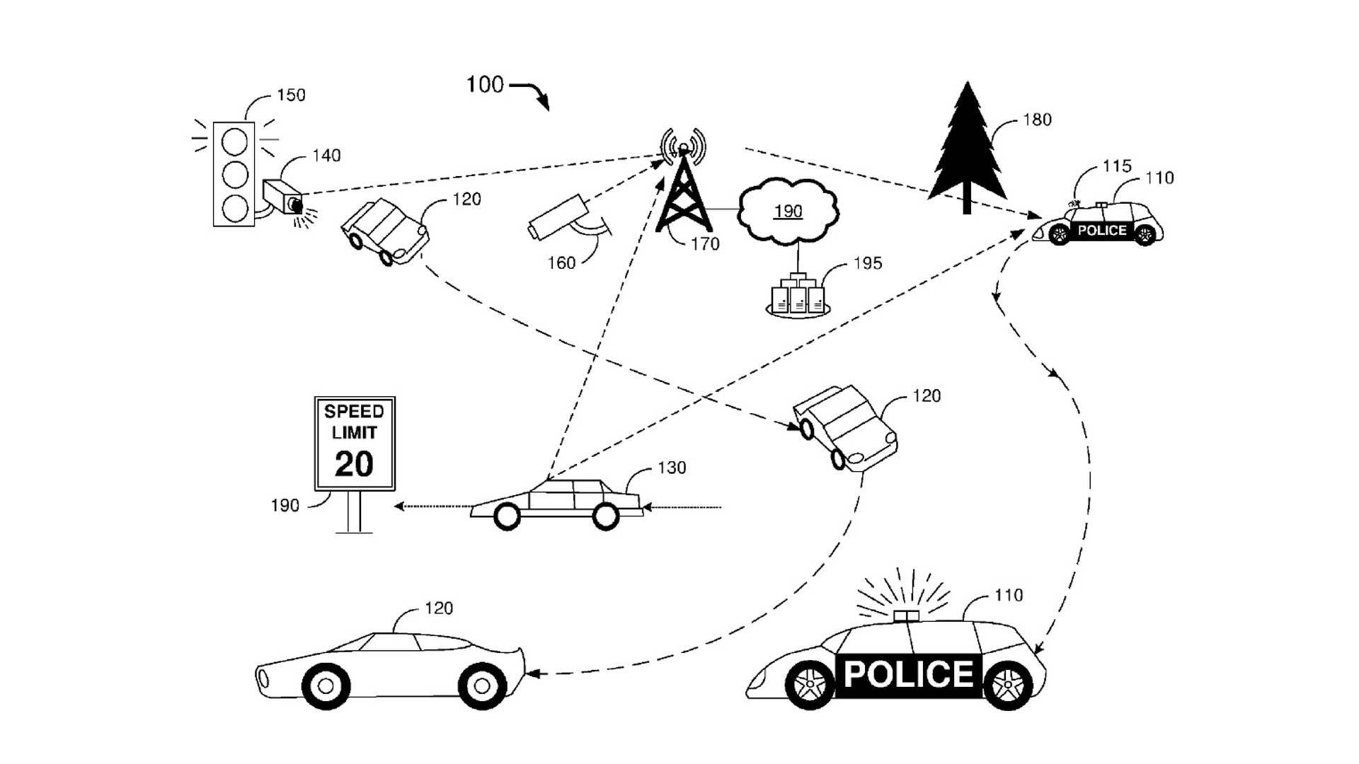 Ford has filed for a patent on an autonomous police car. (Photo: Ford Patent)