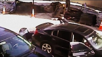 The San Francisco Police Department released a video Friday of an auto break-in suspect running over a plainclothes police officer and an alleged accomplice Thursday near Alamo Square. (Photo: San Francisco PD)