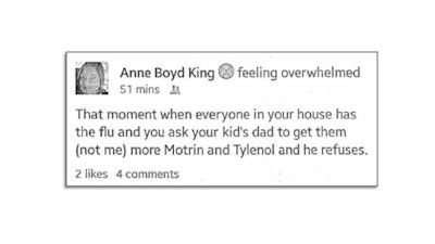 Anne King posted a short Facebook status expressing frustration that her ex refused to drop off some medication for their children on his way to work. (Photo: Facebook)