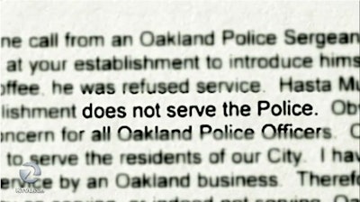A new café in Oakland, CA, is refusing to serve law enforcement officers as a matter of policy.