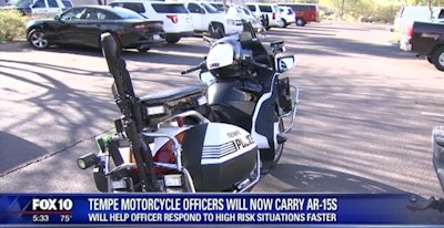Tempe, AZ, police say eight of the department's motorcycles have been equipped with AR-15 carbines. (Photo: Fox News screenshot)