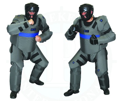 Peacekeeper DT Suits include head protection with removable face guards and are available in small/medium and large/extra-large sizes. (Photo: Peacekeeper International)
