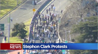 Demonstrators protesting a fatal police shooting briefly shut down I-5 in Sacramento Thursday.