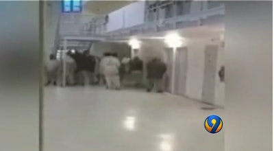 An inmate took cellphone video of the prison riot. (Photo: WSOC-TV screenshot)