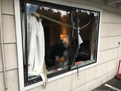 This Edmonds, WA, motel room was reportedly trashed by a man during a standoff with police Tuesday. (Photo: Edmonds PD)