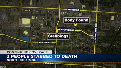 Three people were stabbed to death and one critically injured in Columbus, OH. Photo: NBC4/WCMH screen capture