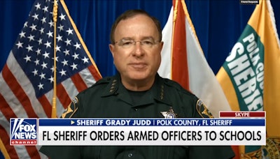 Polk County, FL, Sheriff Grady Judd wants to make sure every school in his county has an armed officer. (Photo: Fox & Friends screenshot)