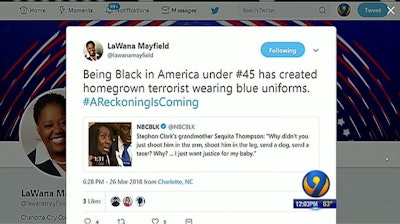 Charlotte City Councilwoman Lawana Mayfield is under fire for a tweet saying police are 'homegrown terrorists.'