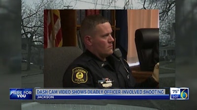 Officer Tinklepaugh is now recovering from his leg injury and is expected to return to the police force. (Photo: WLNS screenshot)
