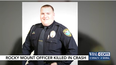 Rocky Mounty, NC, police officer Christopher Driver was killed Saturday night when his patrol car crashed into a truck parked in the road.
