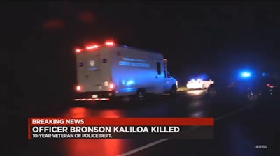 Officer Bronson K. Kaliloa of the Hawaii County Police Department was killed Tuesday night at a traffic stop. The suspect is still at large.