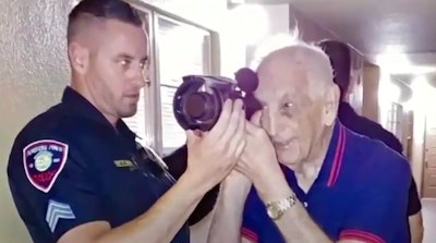 Members of the Pembroke Pines SWAT team showed up at a Korean War veteran's house to let him use their night vision gear before he goes blind.