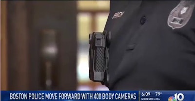 More Boston police officers are expected to be wearing body cameras in the near future. Photo: NBC Boston screenshot