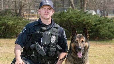 K-9 Odin was stabbed in the neck and jaw apprehending a murder suspect. (Photo: Clayton County PD)