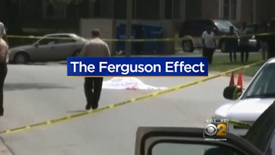Citing the 'Ferguson effect,' a 20-year veteran officer with the Chicago (IL) Police Department — speaking anonymously and with a concealed face and voice — told a local television news station that he is 'more concerned about what the media is going to think about me, what they're going to put on the news, or how I'm going to be portrayed as this evil person' than of being killed in the line of duty. Image courtesy of CBS Chicago.