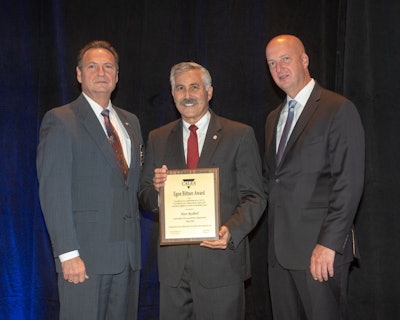 Scottsdale, AZ, Police Chief Alan G. Rodbell was awarded the 'Egon Bittner Award' for his significant contributions to the public safety profession and to CALEA. Also in the photo: (Left) Craig Hartley, Executive Director of CALEA, and (Right) Craig Webre, President/Chair of the CALEA Commission and Sheriff of Lafourche Parish, Louisiana. Photo: Scottsdale PD/Facebook