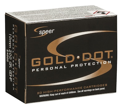 Speer Ammunition has announced its new 10mm Auto 200-grain load. Photo: Speer/Vista Outdoor