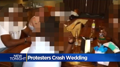 Protesters from Black Lives Matter tracke a Sacramento officer reportedly involved in the fatal shooting of Stephon Clark online and crashed his wedding. (Photo: CBS News)
