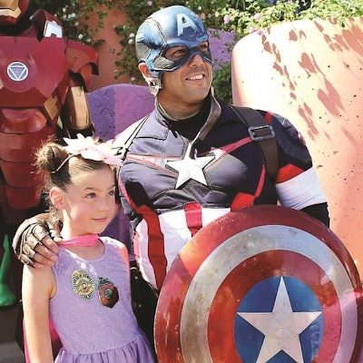 Comic book costume players interact with the public at last year's Superhero September event. (No children from the Child Advocacy Center are pictured.) Photo courtesy Sean Reavie