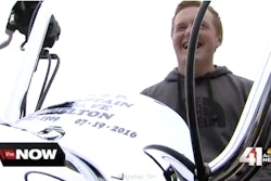 David will have a way to remember his father every time he hits the road with Capt. Melton's restored motorcycle. (Photo: KSHB screenshot)