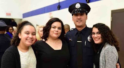 Lawrence, MA, police officer worked evacuating others while his home burned during last week's gas fires. He checked on the safety of his family and returned to duty. (Photo: GoFundMe)