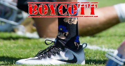 Blue Lives Matter has called for a boycott of Nike because of its 30th anniversary marketing campaign featuring ex-NFL quarterback Colin Kaepernick. In 2016, his last season in the NFL, Kaepernick wore these pig socks in practice to make a statement about police. (Photo: Blue Lives Matter)