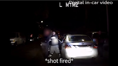 The Los Angeles Police Department has released video on YouTube from a July shooting at a traffic stop that left an officer with a gunshot wound to her leg.