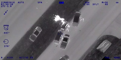 The video shows Austin officers approaching the suspected serial bomber's vehicle right before he kills himself in an explosion.