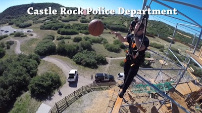 The Colorado Springs Police Department posted a 'First Responder Trick Shot Video' to the department's Facebook page featuring police officers from CSPD, Parker Police Department, Fountain Police Department, Greenwood Village Police Department, Castle Rock Police Department, Jefferson County Sherriff Office, and El Paso Sherriff Office—performing trick shots with darts, hockey sticks, basketballs, and yes… firearms. (Photo: YouTube)