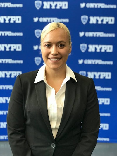 'Meet Jillian Suarez, daughter of Police Officer Ramon Suarez who was killed on 9/11 while rescuing victims trapped in the World Trade Center,' the NYPD said on Facebook. Image: NYPD / Facebook.
