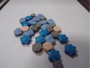 The Dublin (GA) Police Department posted images to its Facebook page showing methamphetamine pills that are 'stamped and resembled to look like specific candies,' the department said. Image courtesy of Dublin PD / Facebook.