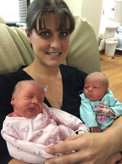 Minnesota officers resuscitated a newborn baby and then helped deliver her twin. Photo: Wyoming PD / Facebook.