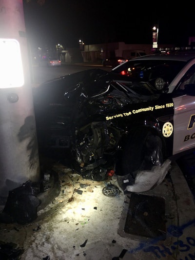 Boynton Beach (FL) Police Department Said on Twitter that the officer—who has not yet been identified—reportedly suffered non-life-threatening injuries. Image couresy of Boynton Beach PD / Twitter.
