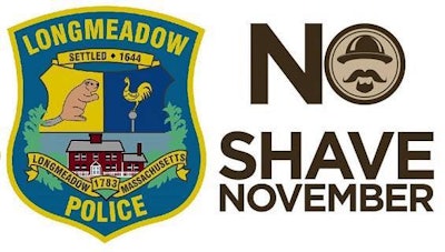 The Longmeadow Police Department said in a Facebook post, 'It's that time of year again. Officers are opting to ditch the razor to support a charity. The charity will be decided at the end of the month.' Image courtesy of Longmeadow PD / Facebook.