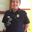 Officer Leann Simpson was en route to the scene when her vehicle left the roadway, hit a light pole, and flipped several times, causing her to suffer fatal injuries. Image courtesy of ODMP.