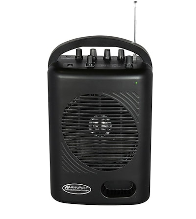 AmpliVox’s new SW245B Dual Audio Pal is an ultra-portable complete sound system for indoor or outdoor use.