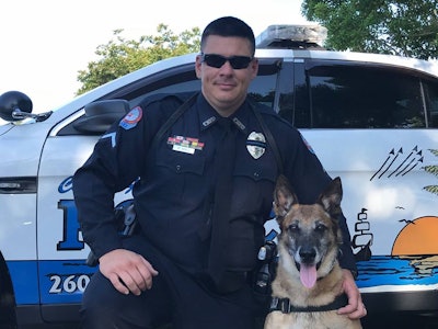 K-9 'Doc' retired in June and continues to live with his handler as a family pet.