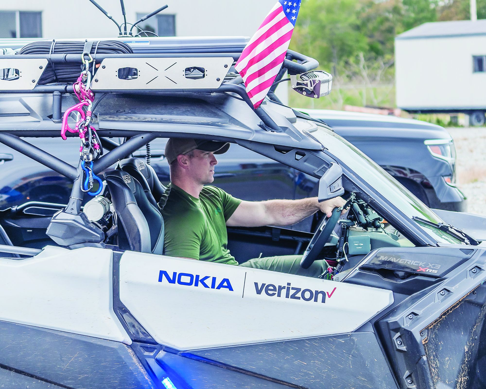 A number of vehicles were used in the active shooter response scenario. This one launched an aerial drone.