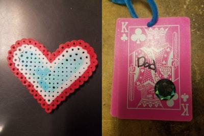 One officer said he carries a plastic heart his daughter made for him. In the pocket of his trauma plate he carries a playing card on which his other daughter wrote 'Dad.'