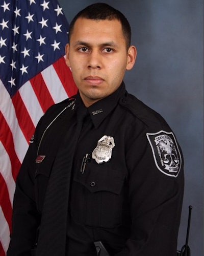 Officer Edgar Flores of the DeKalb County (GA) Police Department was conducting a traffic stop on Thursday evening when a subject fled on foot, opening fire on Flores as he ran. Flores was struck and subsequently died from his wounds.