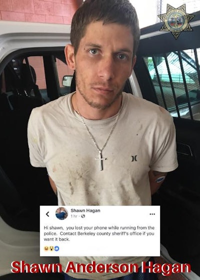 Deputies with the Berkeley County (SC) Sheriff's Office used a little humor to let a man who ran from them late last week know that they're aware of his identity, and will probably have him in custody soon.