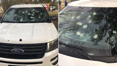 Photos of damage to a Berkeley County Sheriff's Office patrol vehicle communicate the ferocity of the gunfight. (Photos: Berkeley County SO)