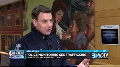 Charlotte-Mecklenburg officer speaks about crime prevention during this weekend's NBA All-Star game. (Photo: WBTV screen shot)
