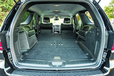 The back of the 2019 Dodge Durango Pursuit provides enough cargo space to make it a good fit for K-9 use.